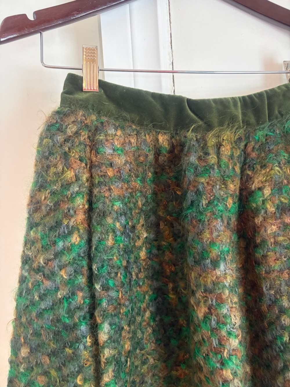 Vintage union made 1960s Green Multi-Tone Wool Blend Skirt - Picture 14 of 15